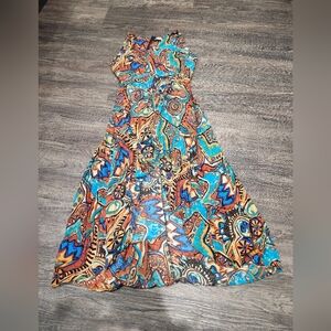 KorMei Colorful Boho Hippie Patterned Sleeveless Dress Romper Women Size Small